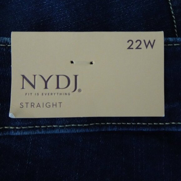 NYDJ Straight Leg Jeans Women's Plus Size 22W Blue Stretch Denim Marilyn - Picture 9 of 13